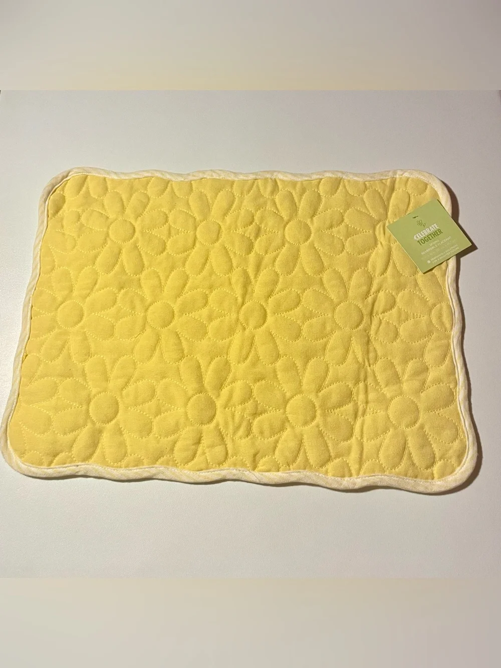 Kohl’s Celebrate Together Spring Flower Quilted Reversible Placemat Yellow NWT